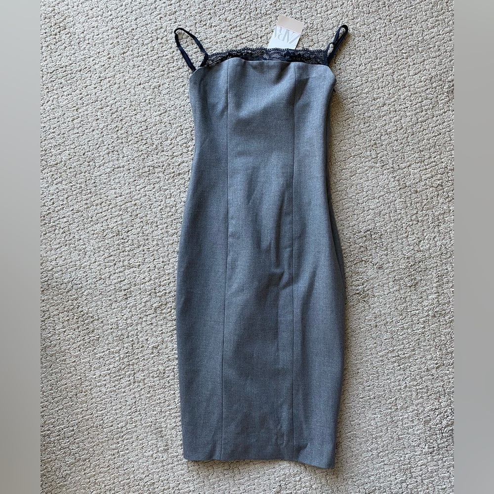 Zara dresses NWT Lace Gray Dress XS